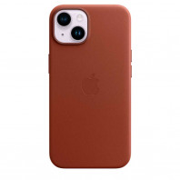 Кожаный чехол Leather Case with MagSafe для iPhone 14 Umber